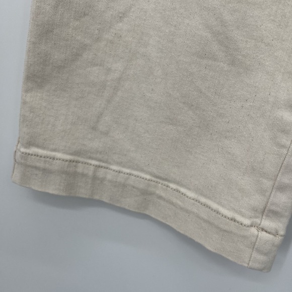 OAT New York High Rise Wide Leg Crop Pant Size 30 Stretch Cotton Natural Beige - Picture 2 of 12